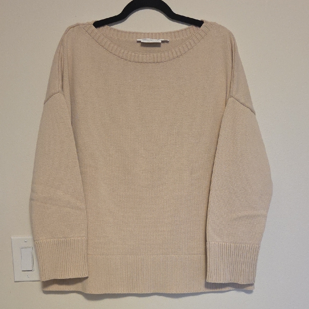 Simon's Cream Ivory Cotton Boatneck Women's Large Sweater